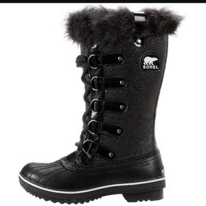 Sorel Tofino Black glitter boots size 7